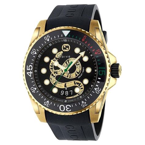 gucci mens watch gold blue band black face|Gucci gold watch ladies.